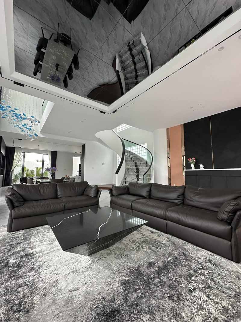 Bàn trà mặt đá Unique Marquina