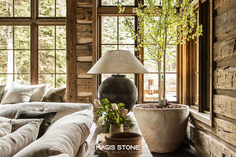 Phong cách Rustic sử dụng vật liệu thô sơ có nguồn gốc từ thiên nhiên